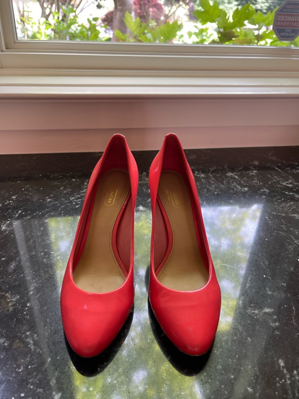 Coach Patent Coral Women's Classic Pointed-Toe Pumps